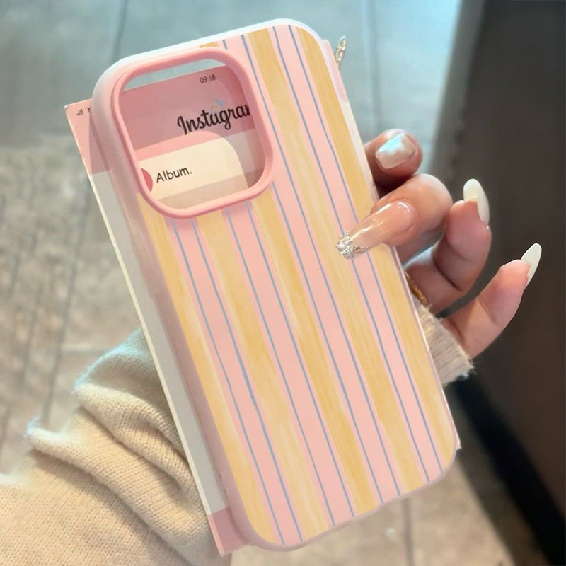 Yellow Phone Accessories - حافظة هاتف مخططة باللون الأصفر أنيقة