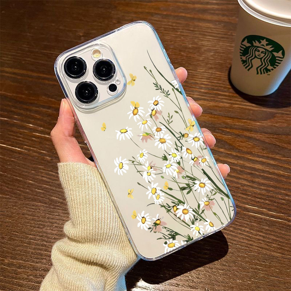 Apple Iphone 16 - غطاء هاتف جديد بتصميم زهرة الأقحوان