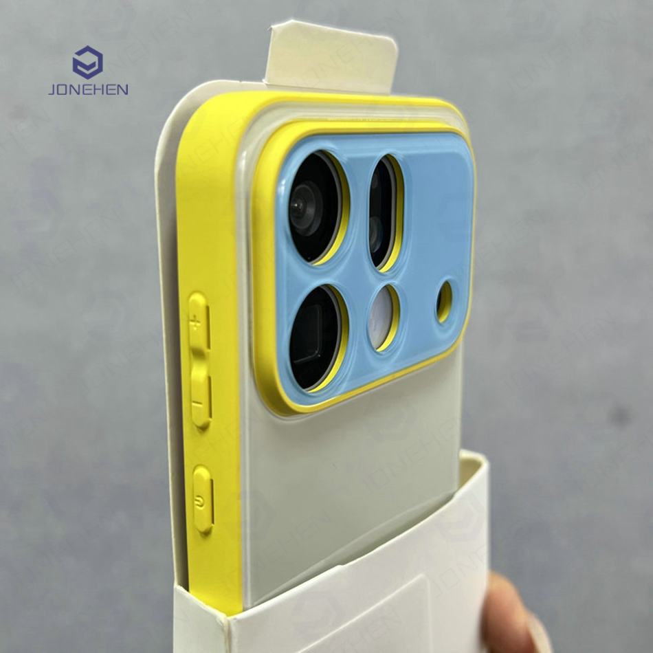 Yellow Phone Accessories - غطاء أكريليك بتصميم ألوان الدوبامين مع
